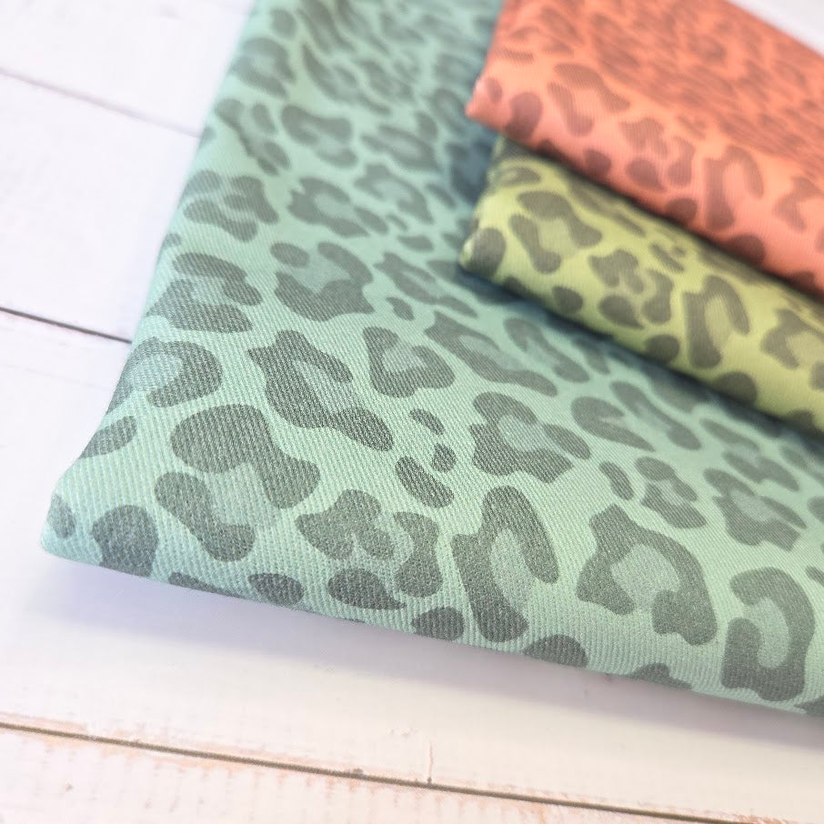 MYO Design - Twill Canvas - Leopard - dustymint