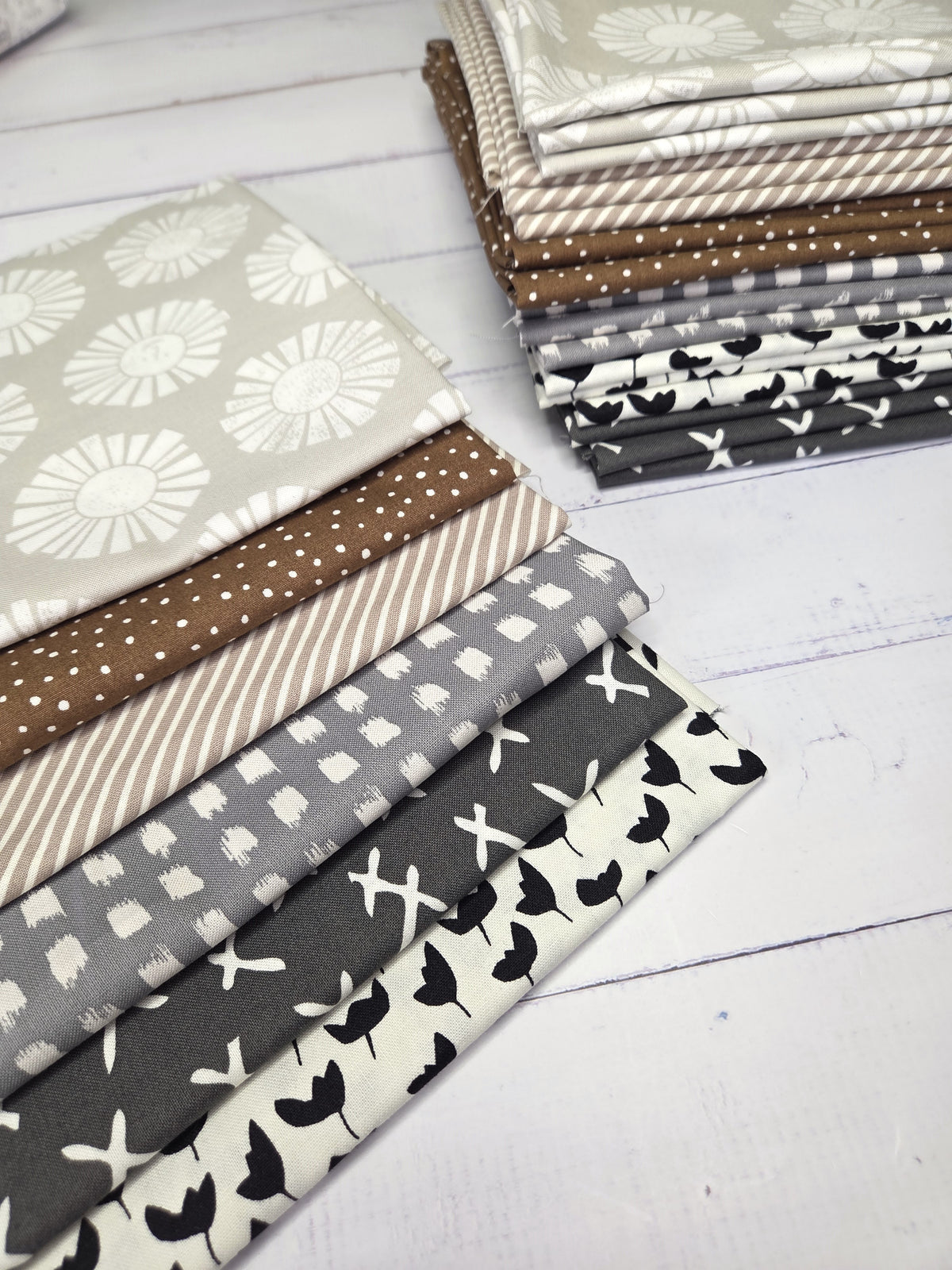 Fatquarter Set - Sunshine - grey-schwarz-weiss
