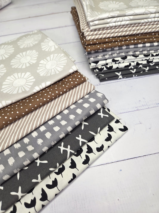 Fatquarter Set - Sunshine - grey-schwarz-weiss
