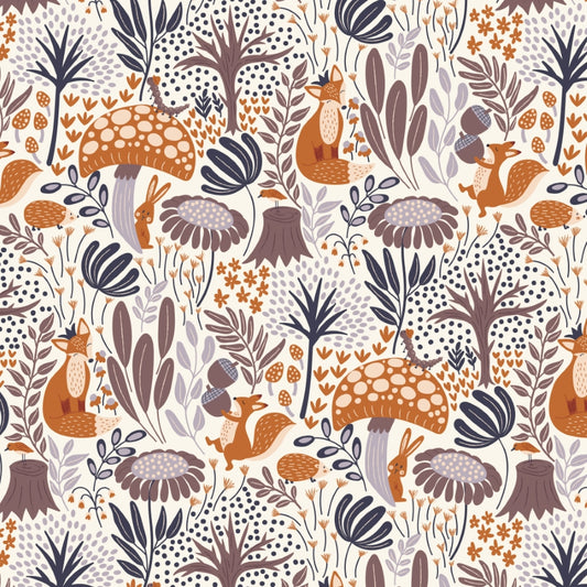 Cloud9 - Bio Baumwolle - Whimsical Forest Floor - The Woodlander's Tale - Ivory