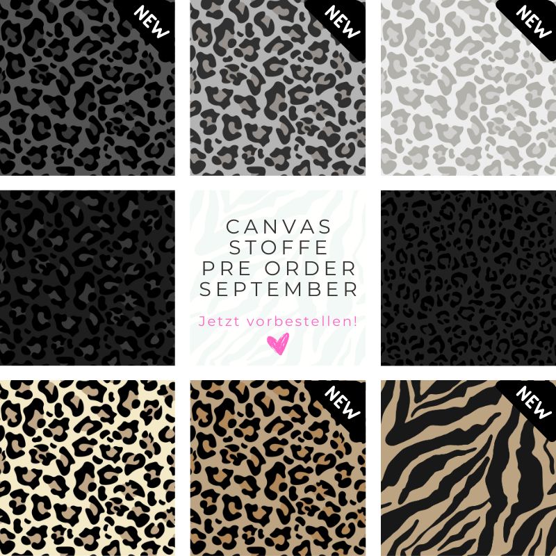 Vorbestellung - Leopard - Twill Canvas - Natural + grey