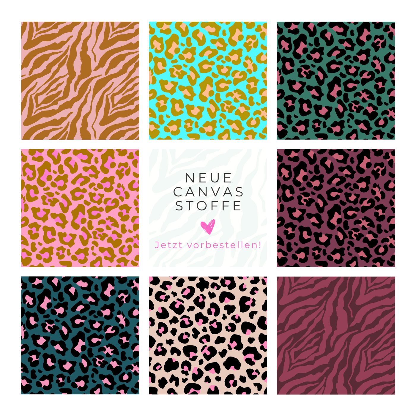 Vorbestellung: MYO Design Canvas - Leo & Zebra - multi