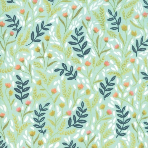 Golden Rod - Meadow Floral - türkis - Moda Fabrics von One Canoe Two