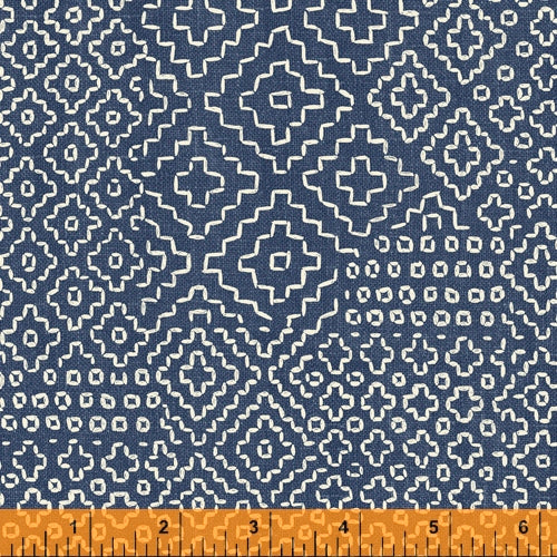 Windham Fabrics - Sashiko - Stitch Sampler - denim