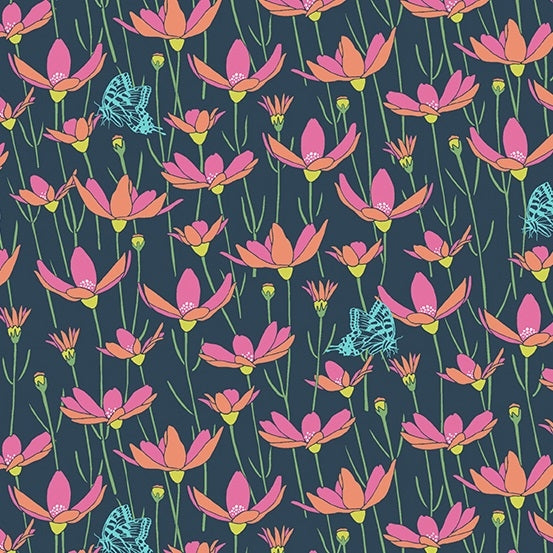 Makower - Flora and Fauna - Meadow - navy