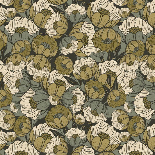 Cotton and Steel - Rifle Paper Co. - Scout Lake - Wild Flora - verde