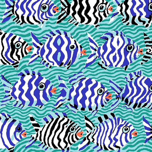 Free Spirit - Minnows - Kaffe Fassett - aqua