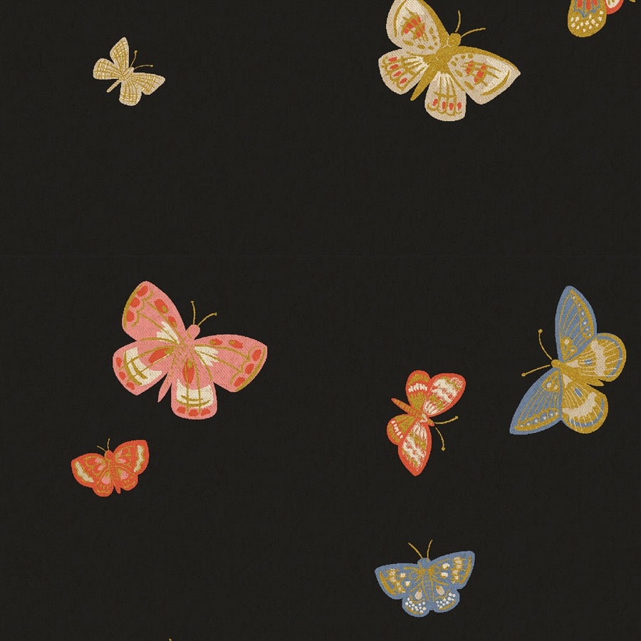 Cotton and Steel - Canvas - English Rose - Butterfly House - black