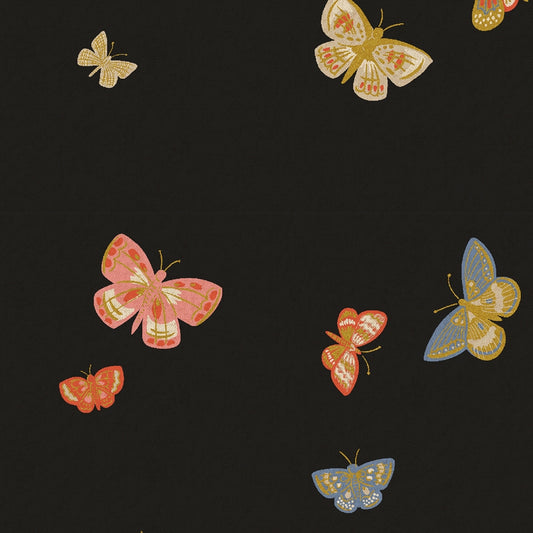 Cotton and Steel - Canvas - English Rose - Butterfly House - black