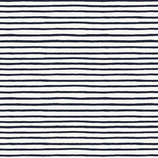 Cotton and Steel - Rifle Paper Co. - Bon Voyage - Festive Stripe - navy
