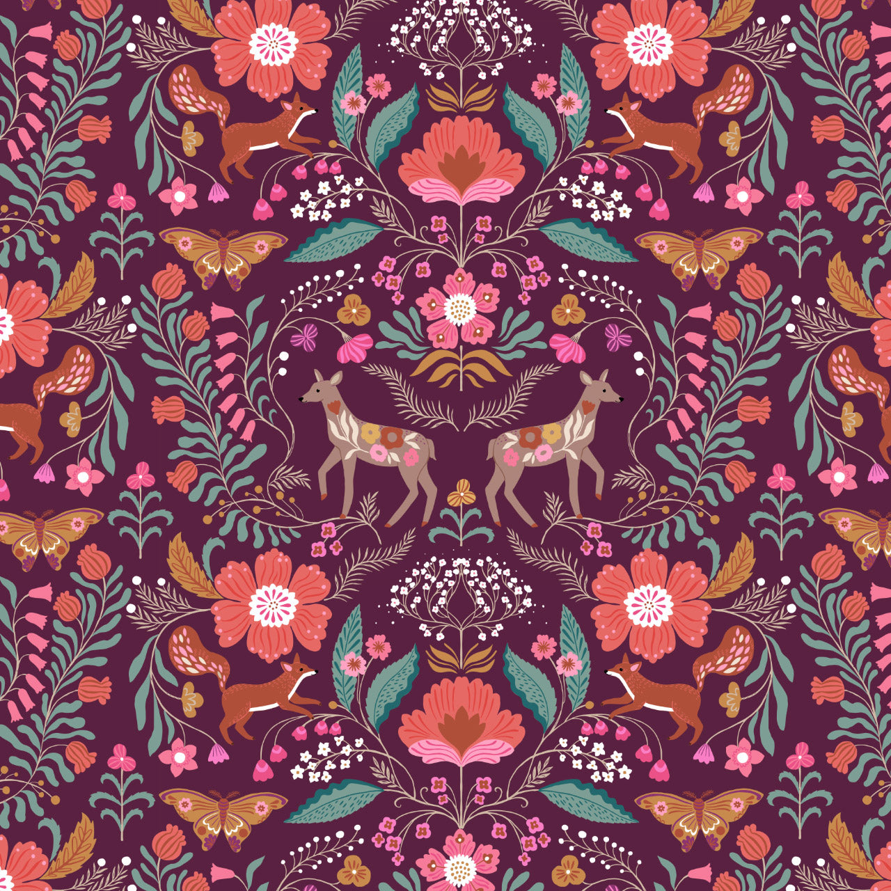 Dashwood Studio - Wild Folk - Deer Damask