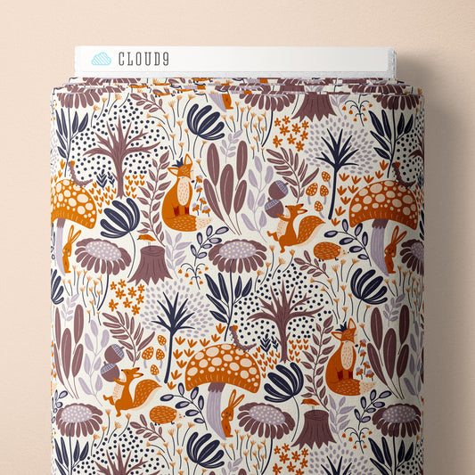 Cloud9 - Bio Baumwolle - Whimsical Forest Floor - The Woodlander's Tale - Ivory