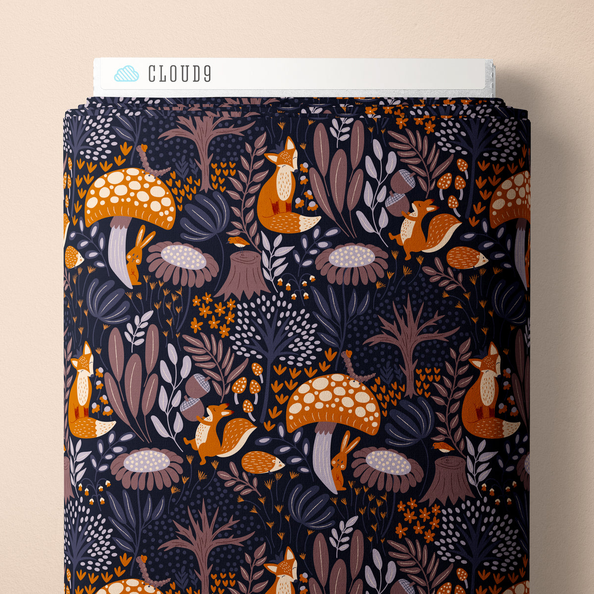 Cloud9 - Bio Baumwolle - Whimsical Forest Floor - Twilight Exploration - Midnight