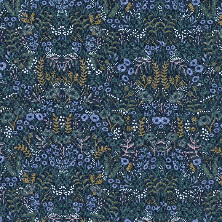 Cotton and Steel - Rifle Paper Co. - Menagerie - Tapestry navy