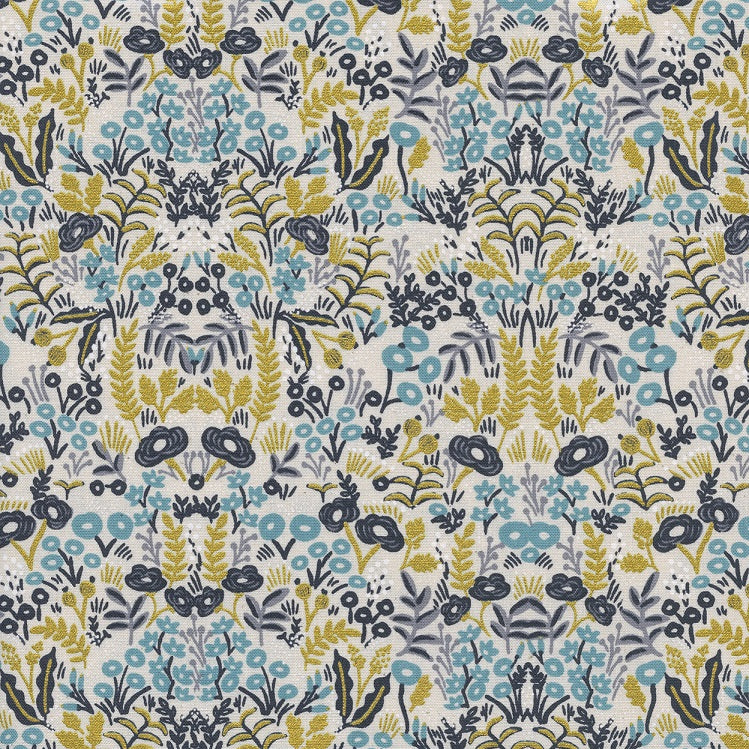 Cotton and Steel - Rifle Paper Co. - Menagerie - Tapestry natural metallic