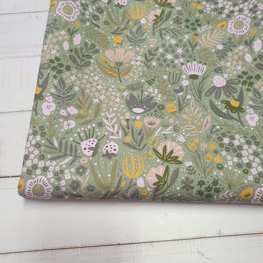 MYO Design - Twill Canvas -Blumenwiese - dustymint