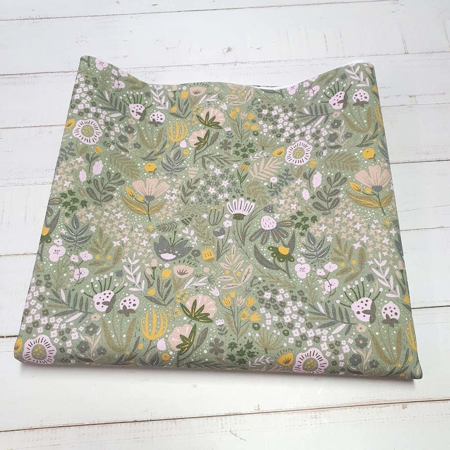 MYO Design - Twill Canvas -Blumenwiese - dustymint