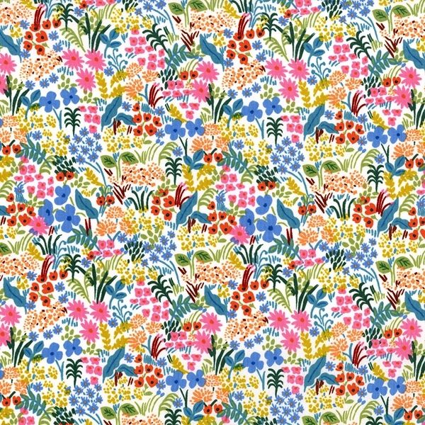 Cotton and Steel - Rifle Paper Co. - English Garden - Meadow - white