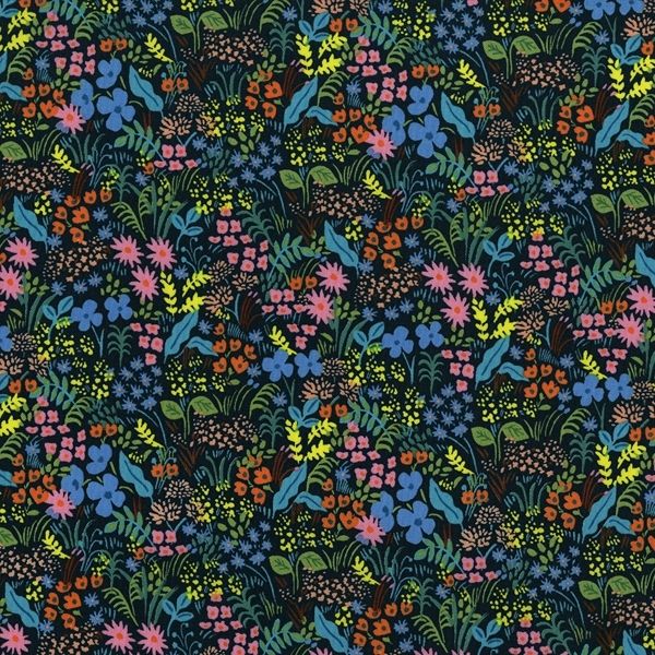 Cotton and Steel - Rifle Paper Co. - English Garden - Meadow - navy