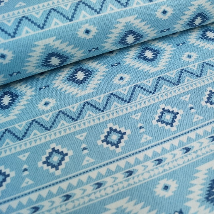 Kokka Canvas - Boho - hellblau