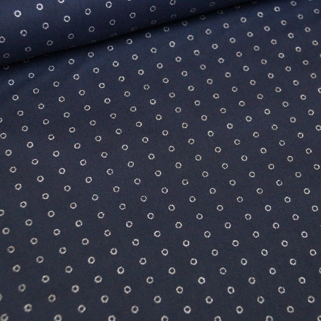 Hilco Baumwoll Voile - Circulado - navy metallic