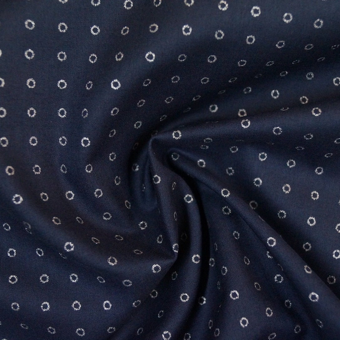 Hilco Baumwoll Voile - Circulado - navy metallic