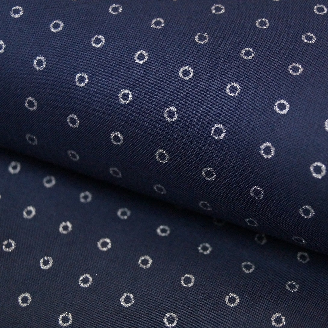 Hilco Baumwoll Voile - Circulado - navy metallic