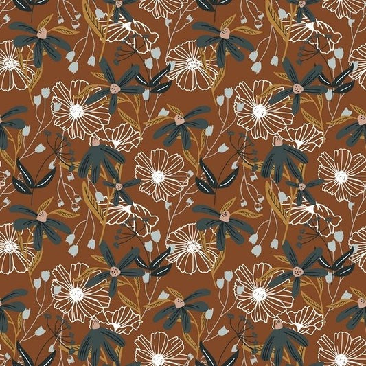 Cotton and Steel - Wallflower - Blooms - umber