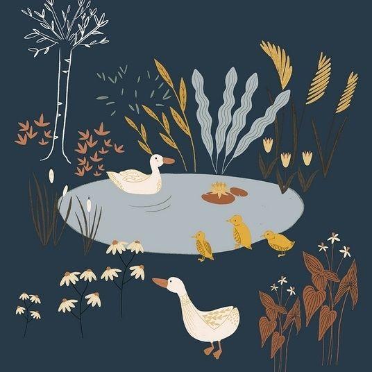 RJR Fabrics - Pond Life - Ducks - lagoon