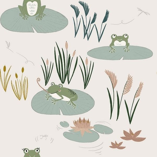 RJR Fabrics - Pond Life - Here Little Froggy - grass