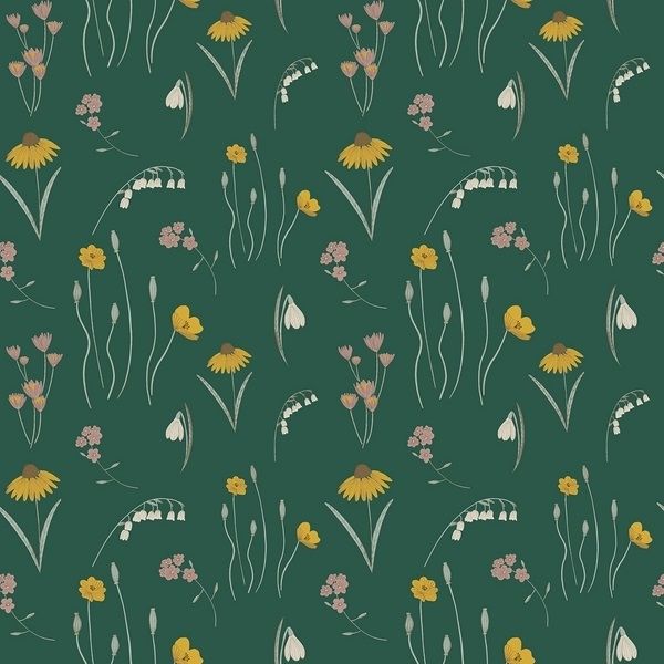 RJR Fabrics - Pond Life - Mini Meadow - dunkelgrün