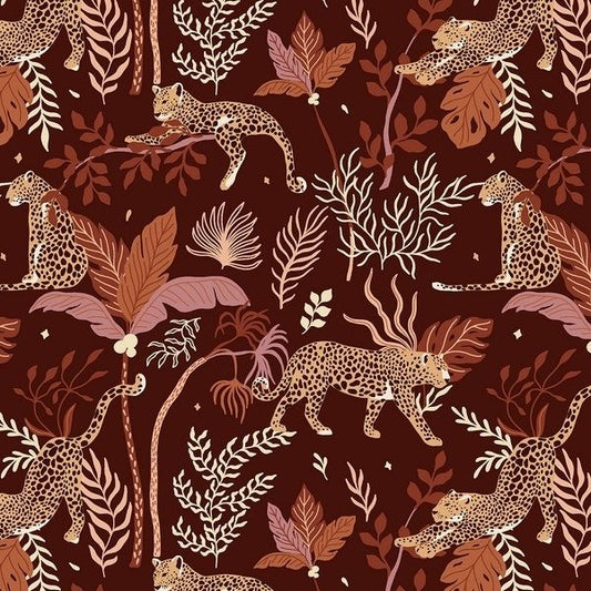 RJR Fabrics - Magic of Serengeti - Leopard - deep plum