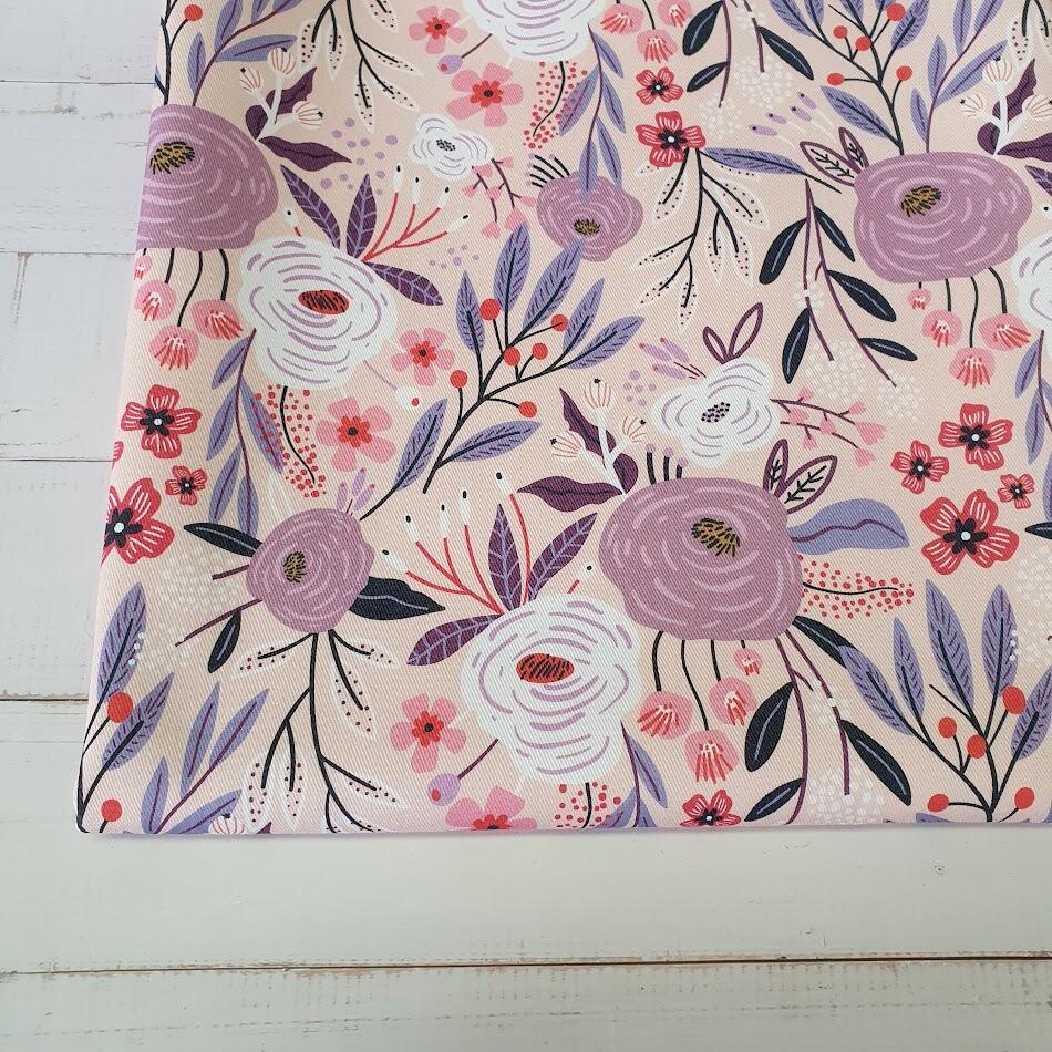 MYO Design - Twill Canvas - Wildrosen - violett-rose