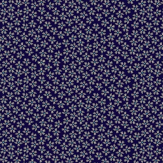 Makower - Henna - Dash Flowers navy