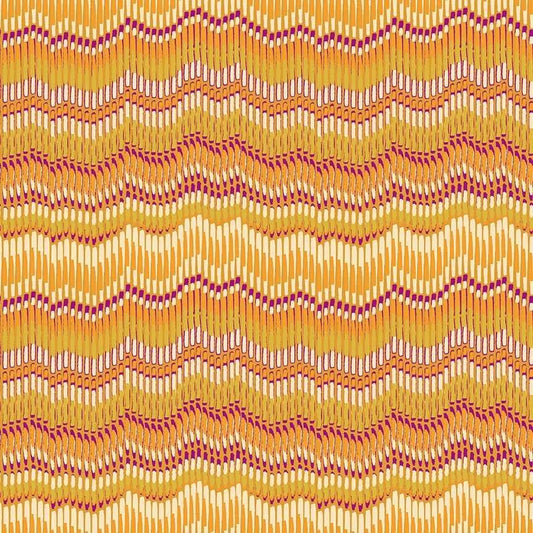 Makower - Henna - Moire Stripe yellow