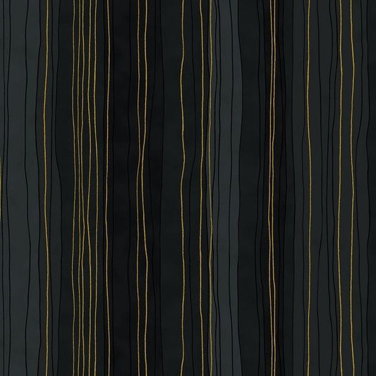 RJR Fabrics - Shiny Objects - Sterling Stripes - onyx metallic