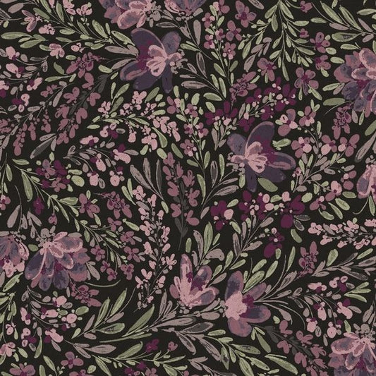 RJR Fabrics - Canvas - Butterflies in the garden - imperial purple