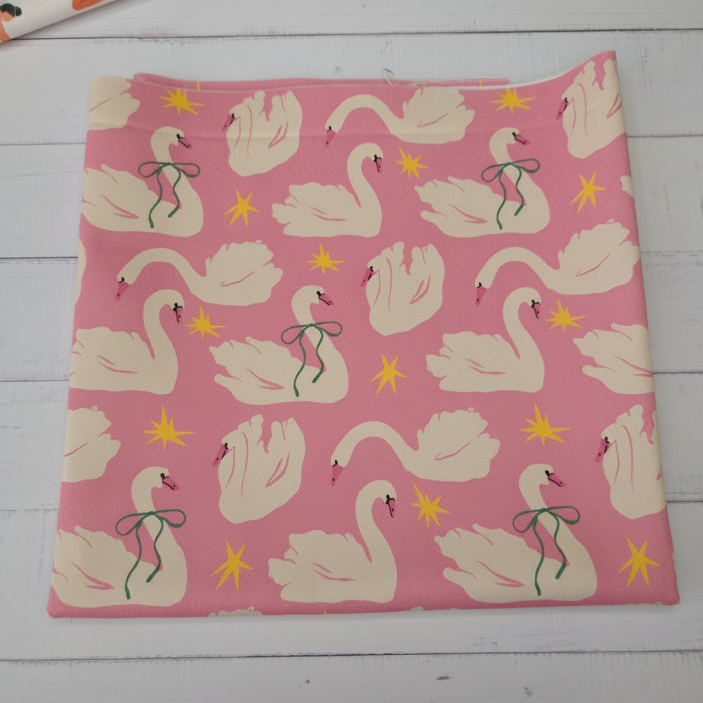 MYO Design - Twill Canvas - Schwäne rosa-ecru