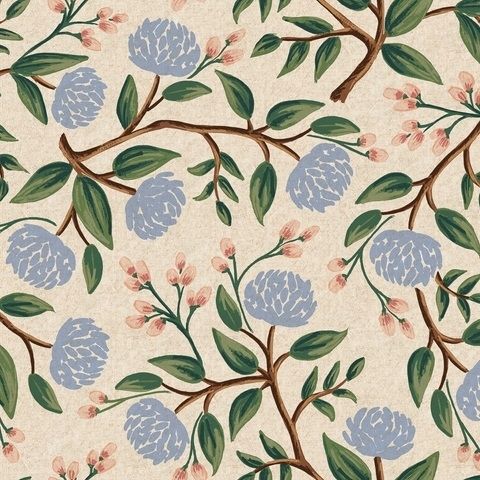 Cotton+Steel - Canvas - Wildwood - Peonies cream