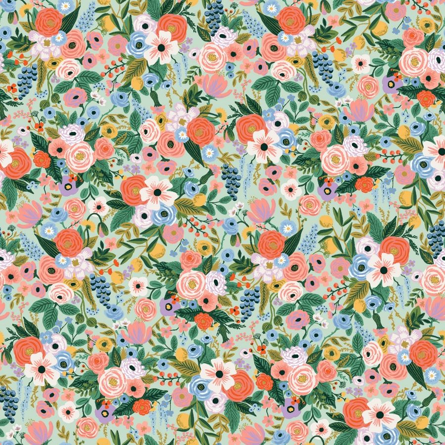 Cotton and Steel - Rifle Paper Co. - Orchard - Petit Garden Party mint