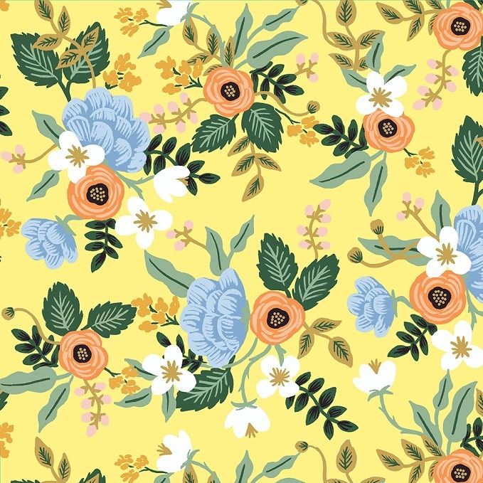 Cotton and Steel - Rifle Paper Co. - Primavera birch - yellow