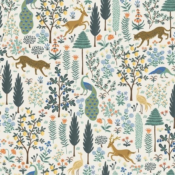 Cotton and Steel - Rifle Paper Co. - Camont - Menagerie - cream