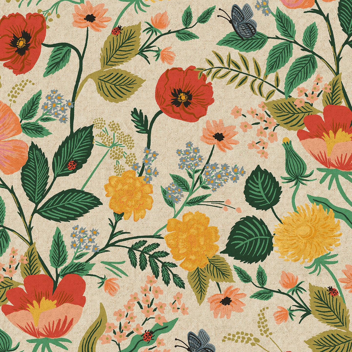 Cotton and Steel - Canvas - Camont - Poppy Fields - natural