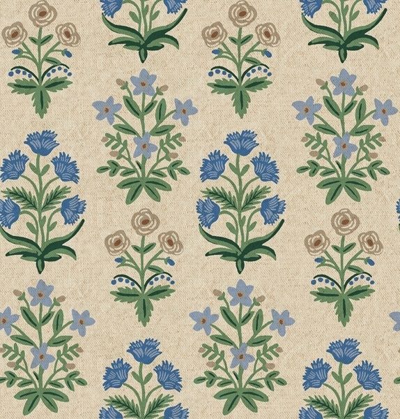 Cotton and Steel - Canvas - Camont - Mughal Rose - blue