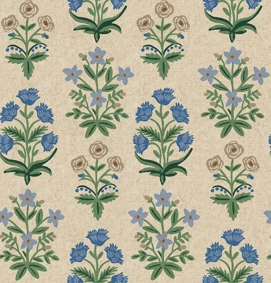 Cotton and Steel - Canvas - Camont - Mughal Rose - blue