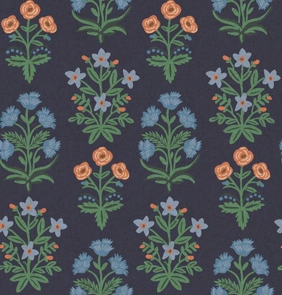 Cotton and Steel - Canvas - Camont - Mughal Rose - navy