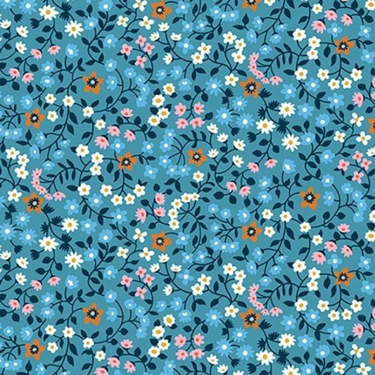 Ruby Star Society - Strawberry and Friends - Clothline floral - vintage blue