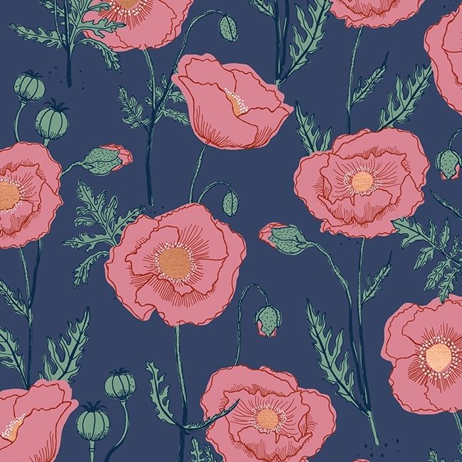 Ruby Star Society - Unruly Nature - Icelandic Poppies - bluebell metallic