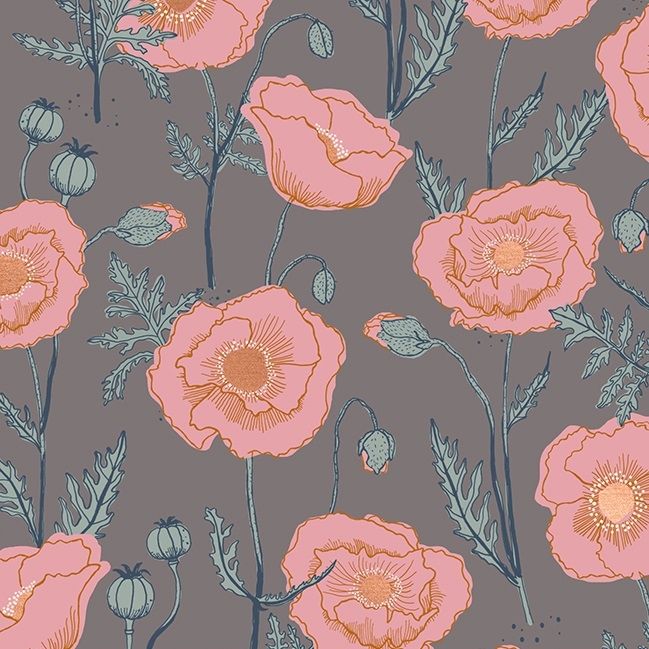 Ruby Star Society - Unruly Nature - Icelandic Poppies - cloud metallic