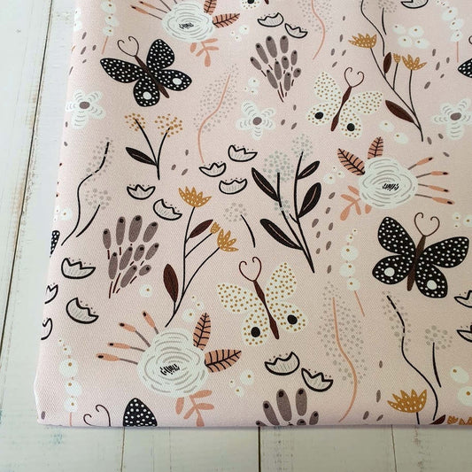 MYO Design - Twill Canvas - Schmetterlingswiese - misty rose